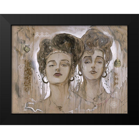 Roses Black Modern Wood Framed Art Print by Wiley, Marta