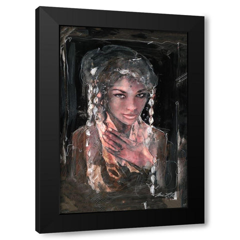 African shells V Black Modern Wood Framed Art Print by Wiley, Marta