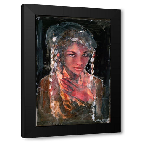 African shells V Black Modern Wood Framed Art Print with Double Matting by Wiley, Marta