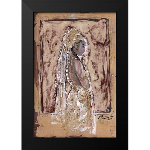 African Queen II Black Modern Wood Framed Art Print by Wiley, Marta