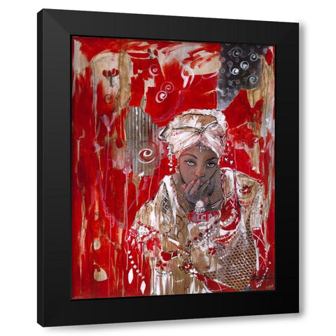 African Dream Black Modern Wood Framed Art Print by Wiley, Marta