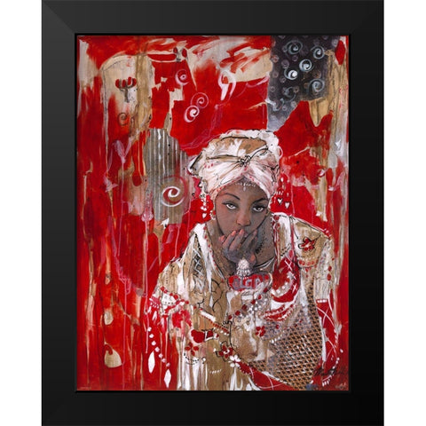 African Dream Black Modern Wood Framed Art Print by Wiley, Marta