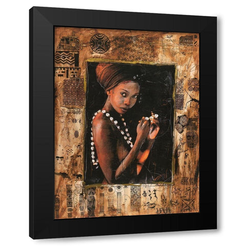 African Queen IIII Black Modern Wood Framed Art Print with Double Matting by Wiley, Marta
