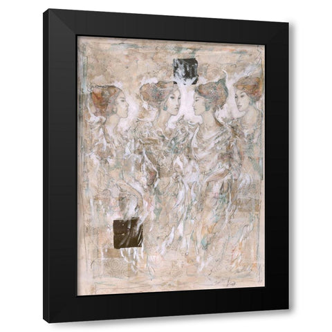 Behind The Curtain Black Modern Wood Framed Art Print by Wiley, Marta