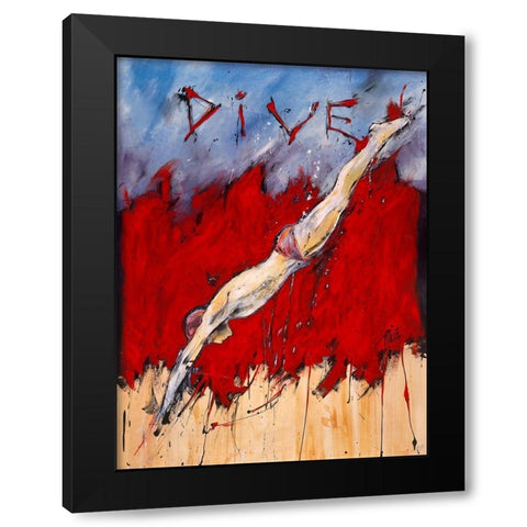 Dive Black Modern Wood Framed Art Print with Double Matting by Wiley, Marta