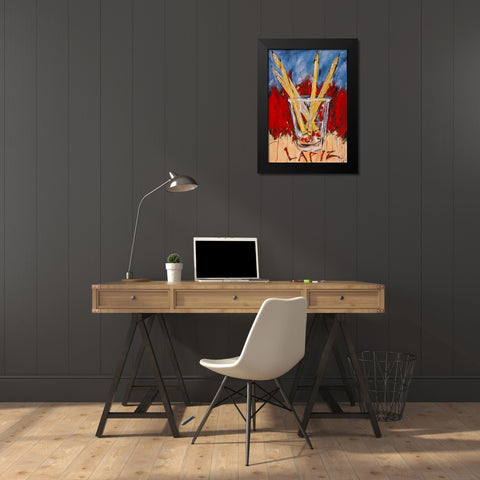 Lapiz Black Modern Wood Framed Art Print by Wiley, Marta