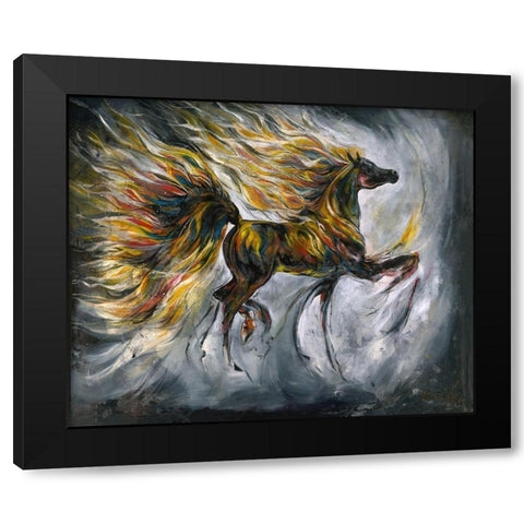 Floral I Black Modern Wood Framed Art Print with Double Matting by Wiley, Marta