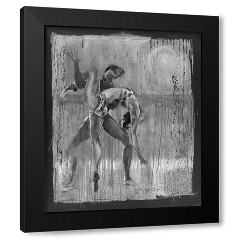 Couple Dance BandW Black Modern Wood Framed Art Print by Wiley, Marta