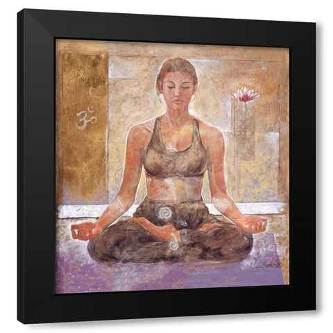 Yoga II Black Modern Wood Framed Art Print with Double Matting by Wiley, Marta