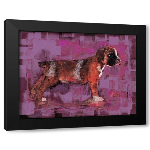 Pink Pup Black Modern Wood Framed Art Print with Double Matting by Wiley, Marta