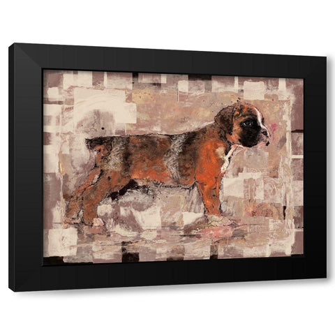 Beige Pup Black Modern Wood Framed Art Print by Wiley, Marta