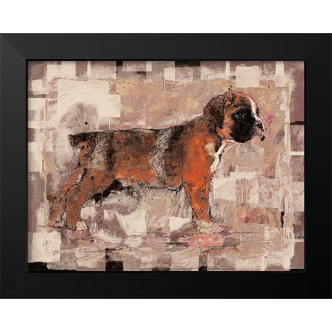 Beige Pup Black Modern Wood Framed Art Print by Wiley, Marta