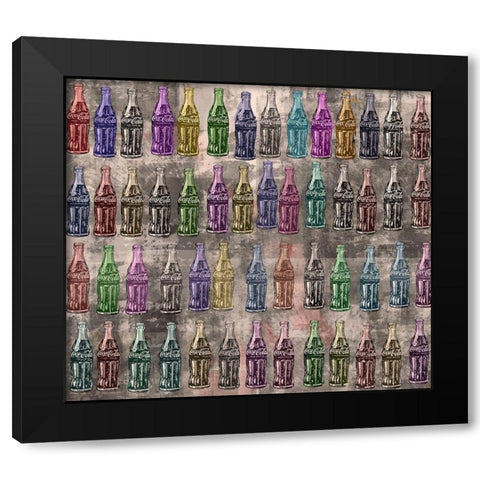 Coke Silkscreen Colors VI Black Modern Wood Framed Art Print by Wiley, Marta
