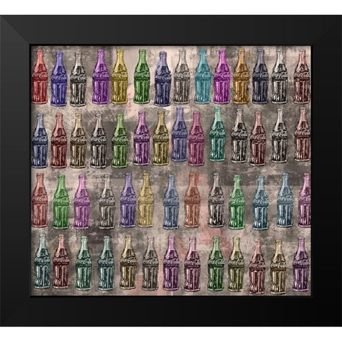 Coke Silkscreen Colors VI Black Modern Wood Framed Art Print by Wiley, Marta