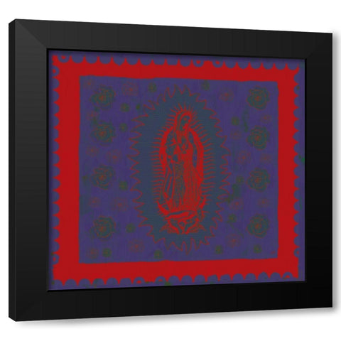 Virgin Mary Red and Purple Black Modern Wood Framed Art Print by Wiley, Marta