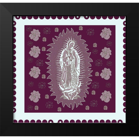 Virgin Mary Burgandy Black Modern Wood Framed Art Print by Wiley, Marta