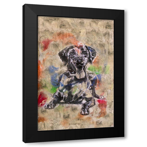 Colorful Dog II Black Modern Wood Framed Art Print with Double Matting by Wiley, Marta