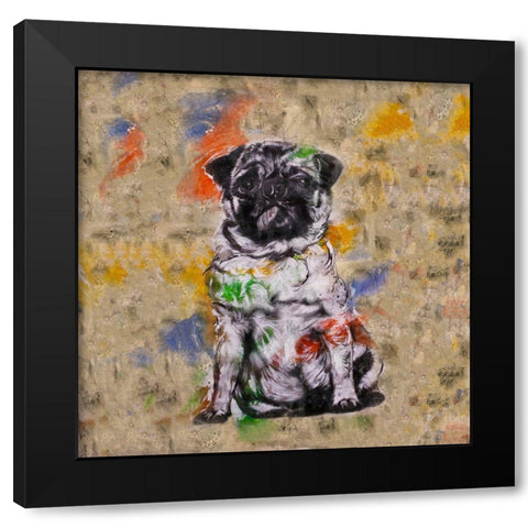 Colorful Dog III Square Black Modern Wood Framed Art Print with Double Matting by Wiley, Marta