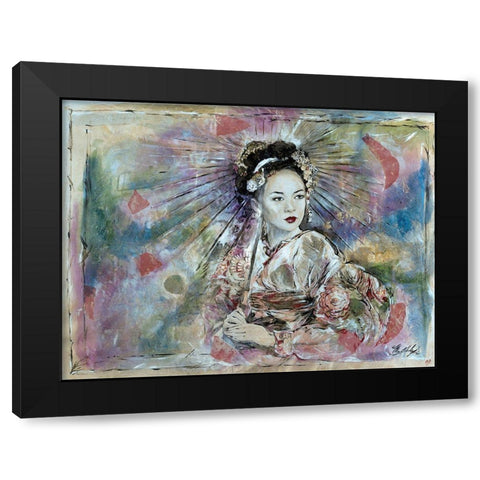 Geisha- Light Black Modern Wood Framed Art Print by Wiley, Marta