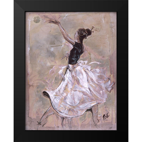Dancer On Linen- Light Black Modern Wood Framed Art Print by Wiley, Marta