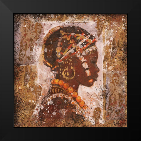 African Portrait II Black Modern Wood Framed Art Print by Wiley, Marta