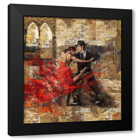 Tango II Black Modern Wood Framed Art Print with Double Matting by Wiley, Marta