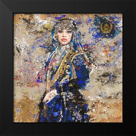 Afganistan Golden Black Modern Wood Framed Art Print by Wiley, Marta