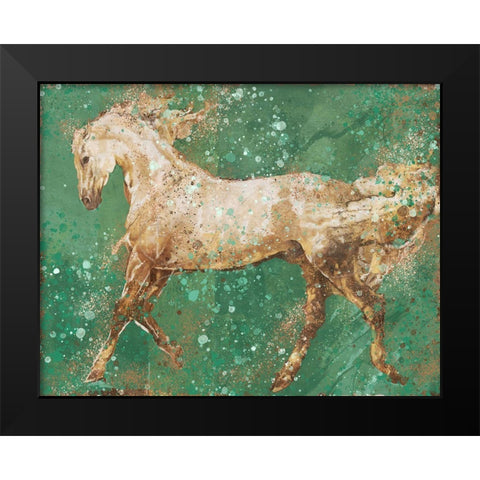 Fibonacci Green Horse Black Modern Wood Framed Art Print by Wiley, Marta