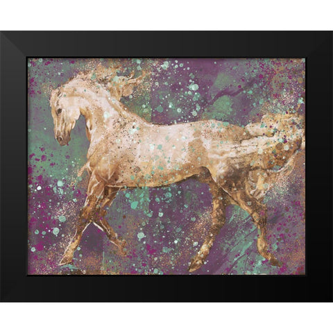 Fibonacci puple gold Horse Black Modern Wood Framed Art Print by Wiley, Marta