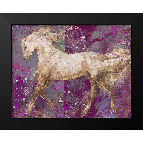 Fibonacci purple Horse Black Modern Wood Framed Art Print by Wiley, Marta