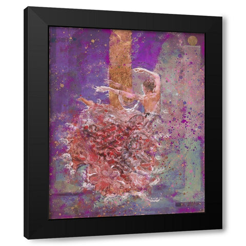 Temple dancer purple pink Black Modern Wood Framed Art Print by Wiley, Marta