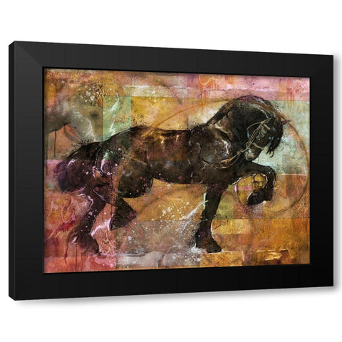 Fibonacci horse colorful Black Modern Wood Framed Art Print by Wiley, Marta