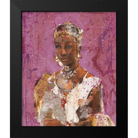 Tranquility Pink Black Modern Wood Framed Art Print by Wiley, Marta