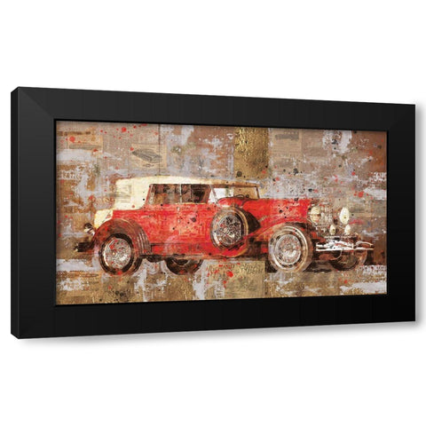 Vintage Red Car Black Modern Wood Framed Art Print by Wiley, Marta