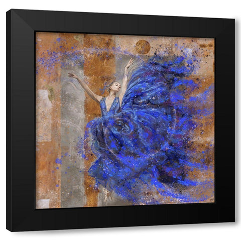 Fibonacci Blue Ballerina Black Modern Wood Framed Art Print with Double Matting by Wiley, Marta