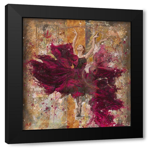 Fibonacci Indigo Ballerina Black Modern Wood Framed Art Print with Double Matting by Wiley, Marta