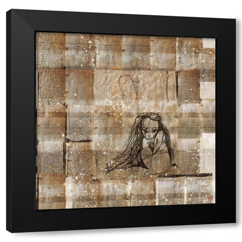 Abstract Poetry II Black Modern Wood Framed Art Print with Double Matting by Wiley, Marta