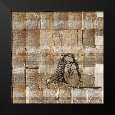 Abstract Poetry II Black Modern Wood Framed Art Print by Wiley, Marta