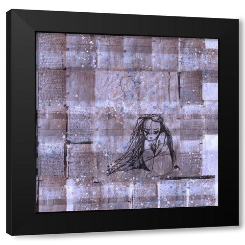 Abstract Poetry III Black Modern Wood Framed Art Print by Wiley, Marta