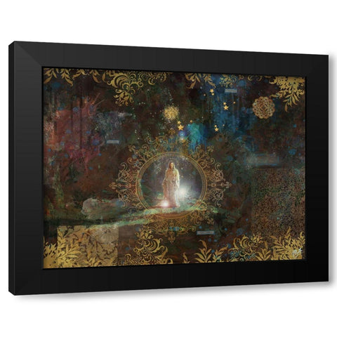 Jesus Light Black Modern Wood Framed Art Print with Double Matting by Wiley, Marta