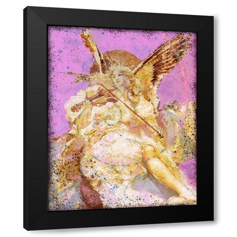 Fibonacci Angel Pink Black Modern Wood Framed Art Print with Double Matting by Wiley, Marta