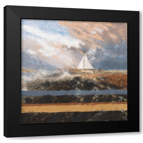 Sailing at dusk Black Modern Wood Framed Art Print by Wiley, Marta