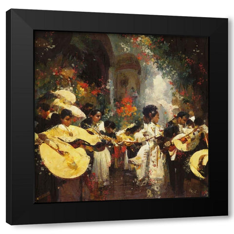 Mariachi I-Mexico Black Modern Wood Framed Art Print by Wiley, Marta