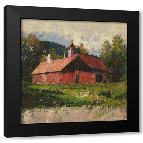 Vermont, Red Barn II Black Modern Wood Framed Art Print by Wiley, Marta