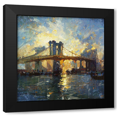 Brooklyn Bridge I Black Modern Wood Framed Art Print by Wiley, Marta