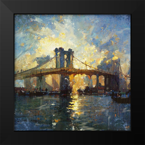 Brooklyn Bridge I Black Modern Wood Framed Art Print by Wiley, Marta