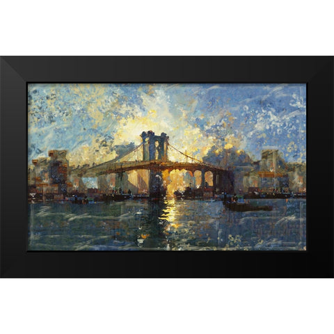 Brooklyn Bridge Horizontal I Black Modern Wood Framed Art Print by Wiley, Marta