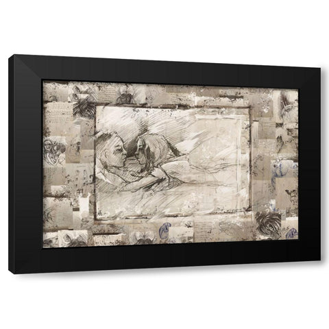 Rebound sketch collage Black Modern Wood Framed Art Print by Wiley, Marta