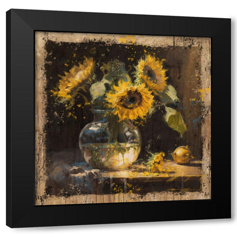 Sunflowers I Black Modern Wood Framed Art Print by Wiley, Marta