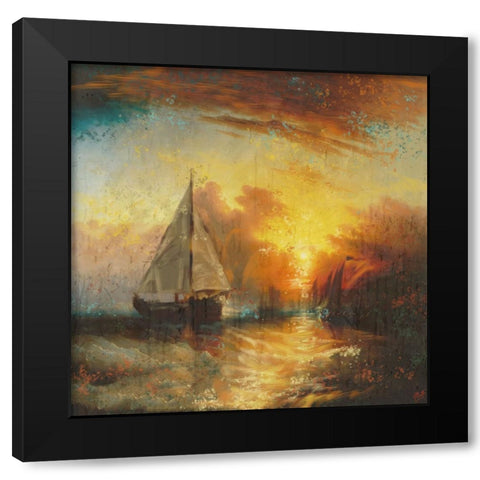 Sailing Sun Black Modern Wood Framed Art Print by Wiley, Marta